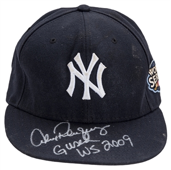 2009 Alex Rodriguez World Series Game Used, Signed & Inscribed New York Yankees Cap (MLB Authenticated & Rodriguez  LOA)